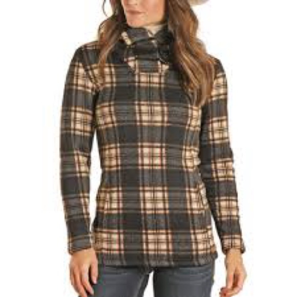 Powder River Panhandle Brown Stretch Fleece Pullover Hoodie